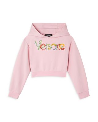 Versace - Girls' Logo Flower Embroidered Fleece Sweatshirt - Little Kid, Big Kid