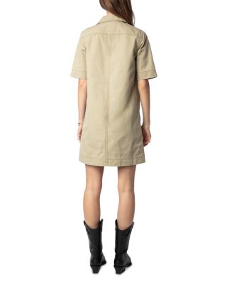 Record Military Cotton Mini Dress