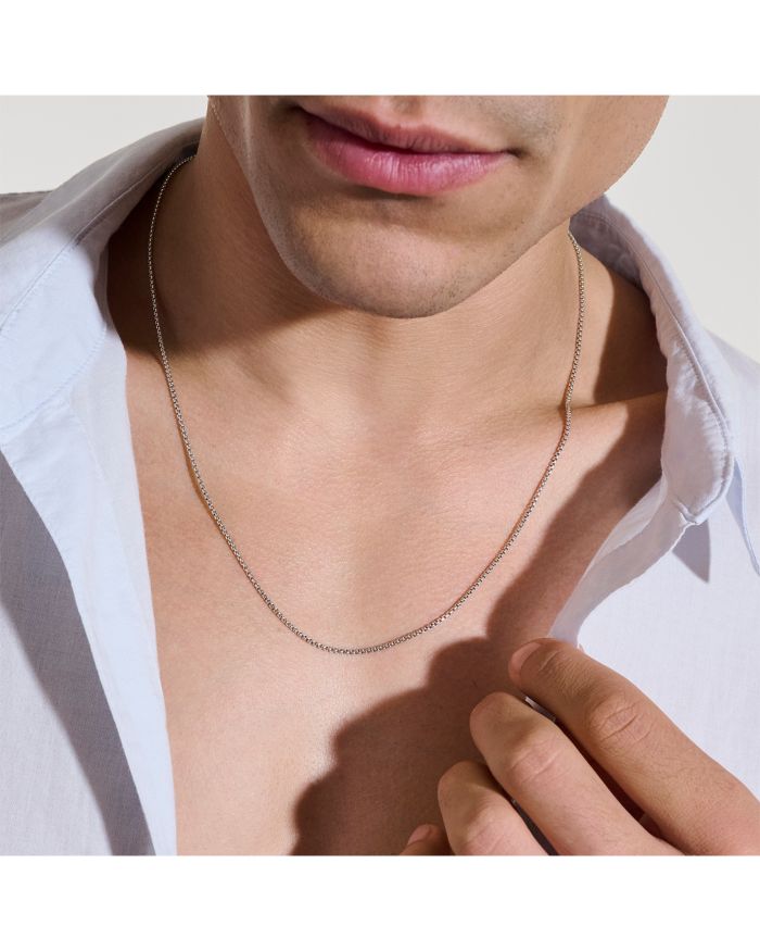 Sterling Silver Chain Box Link Necklace