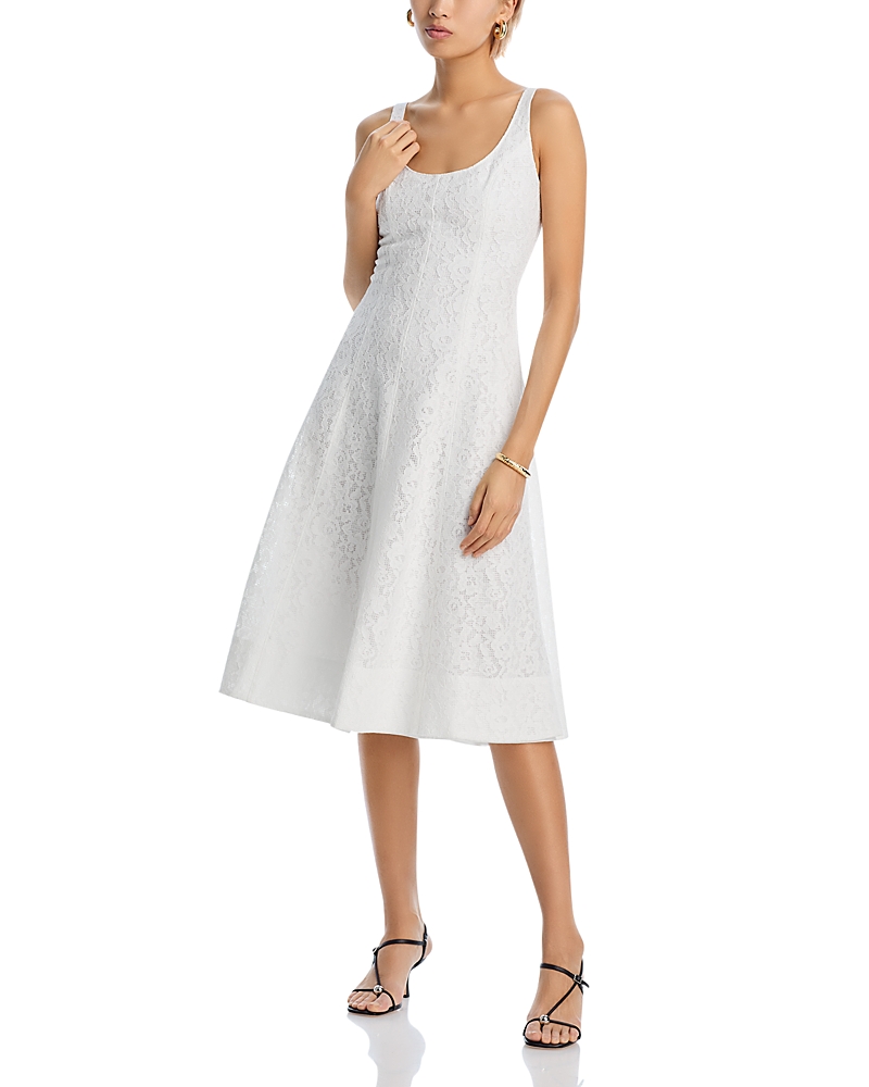 AQUA LACE MIDI DRESS - EXCLUSIVE