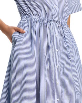 Stripe Smock Waist Midi Shirt Dress - Exclusive