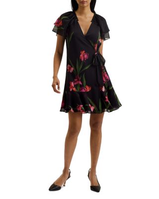 Angel Sleeve Wrap Mini Dress