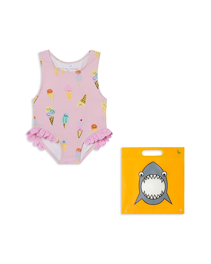 Shop Stella Mccartney Girls' Ice Cream Swimsuit - Baby In Pink