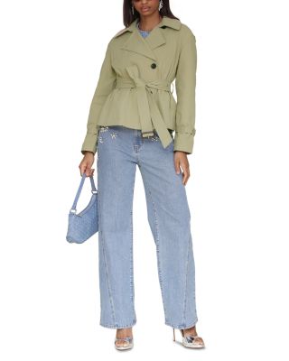 Cropped Belted Trench Coat