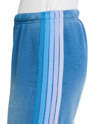 Rainbow-Stripe Sweatpants in Faded Water