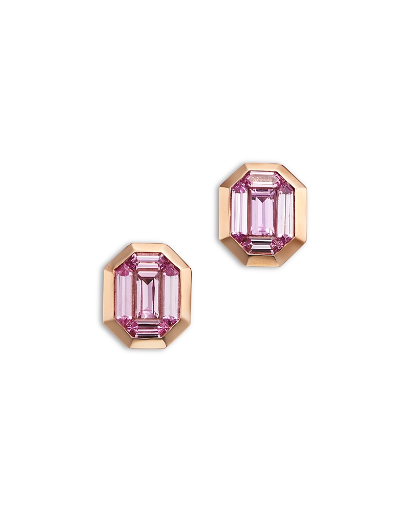 Bloomingdale's Fine Collection Pink Sapphire Stud Earrings In 14k Rose Gold In Pink