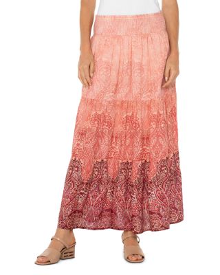 Liverpool Los Angeles - Tiered Woven Maxi Skirt