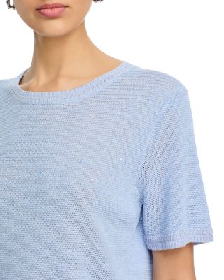 Noa Micro Sequins Short Sleeve Sweater 