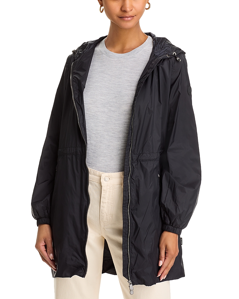 Save The Duck Fleur Hooded Raincoat In Black