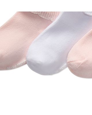 Girls' Scalloped Edge Turn Cuff Socks, Pack of 3 - Baby