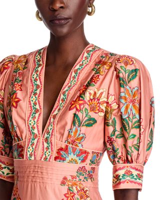 Pink Garden Delight Short Sleeve Maxi Dress