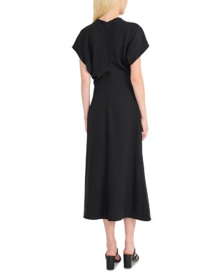 Short Sleeve Gathered Midi Dress