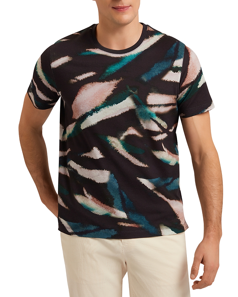 Ted Baker Wilsdor Printed Tee In Black
