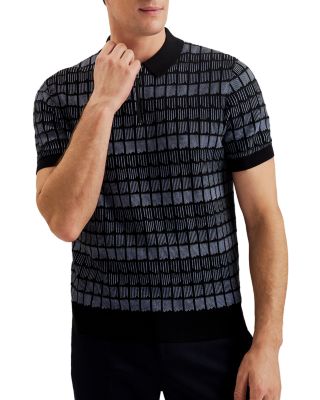 Ted Baker - Levers Quarter Zip Jacquard Polo Shirt