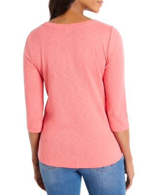 Three Quarter Sleeve Boat Neck Tee