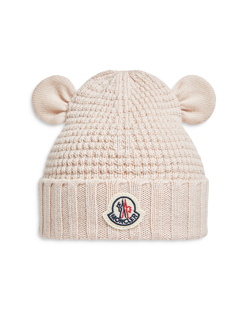 Moncler Unisex Wool Beanie With Teddy Bear Ears - Little Kid In Neutral