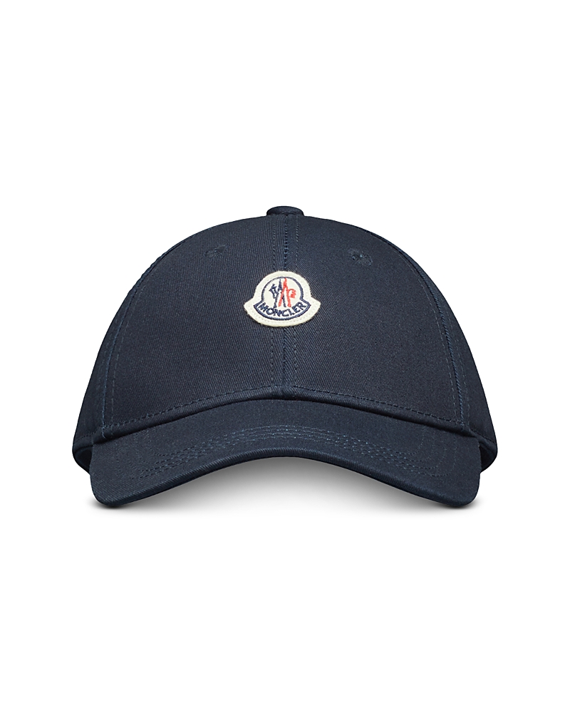 Moncler Boy's Cotton Gabardine Logo Baseball Cap In Navy