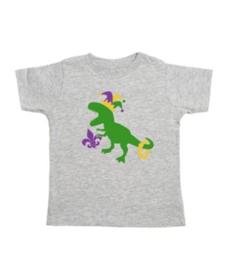 Sweet Wink - Unisex Mardi Gras Dino Short Sleeve T-Shirt - Little Kid, Big Kid