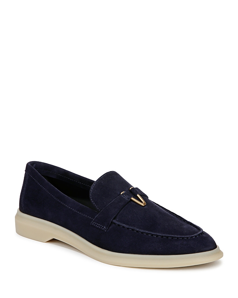 Veronica Beard Ailey Suede Medallion Slip-on Loafers In Eclipse