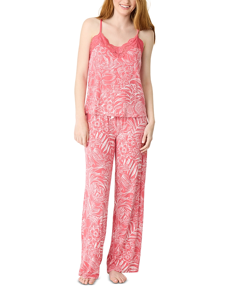 Pj Salvage Lazy Days Two Piece Pajama Set In Deep Rose