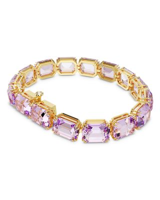 Millenia Purple Octagon Crystal Tennis Bracelet