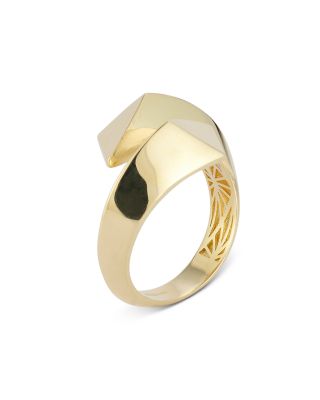 14K Yellow Gold Bold Knife Edge Bypass Ring