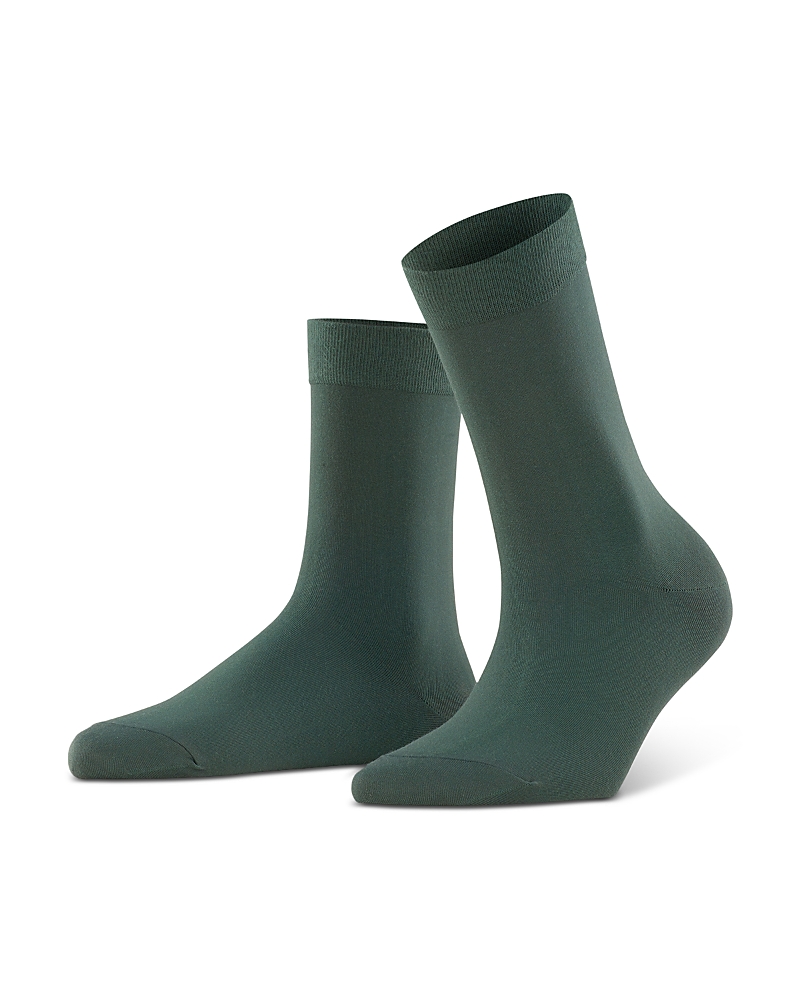 Falke Cotton Touch Crew Socks In Hunter Green