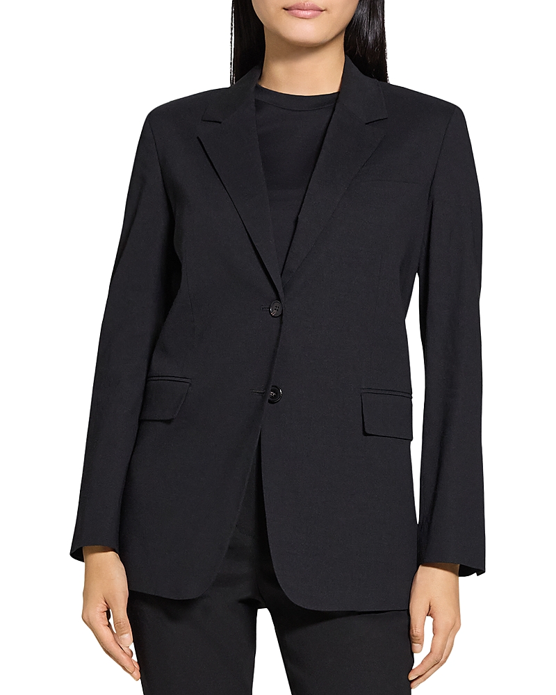 Theory Relaxed Blazer In Good Linen In Black