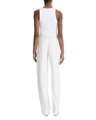 Linen-Blend High-Rise Pull-On Pant