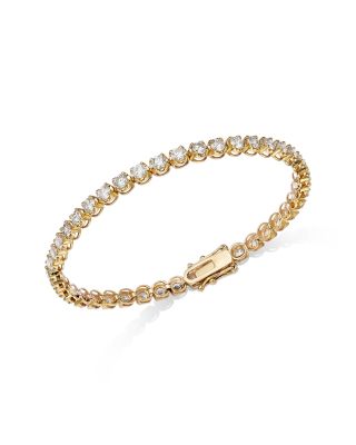 Crown Set Diamond Tennis Bracelet in 14K Yellow or White Gold, 5.0 tcw