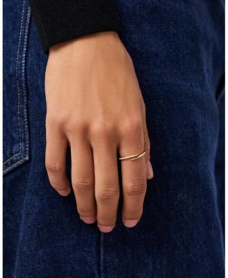  Gold Lab-Grown Diamond Bypass Band Ring