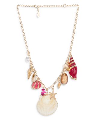 AQUA - 8 Other Reasons Imitation Shell Charm Necklace, 19-22" - Exclusive