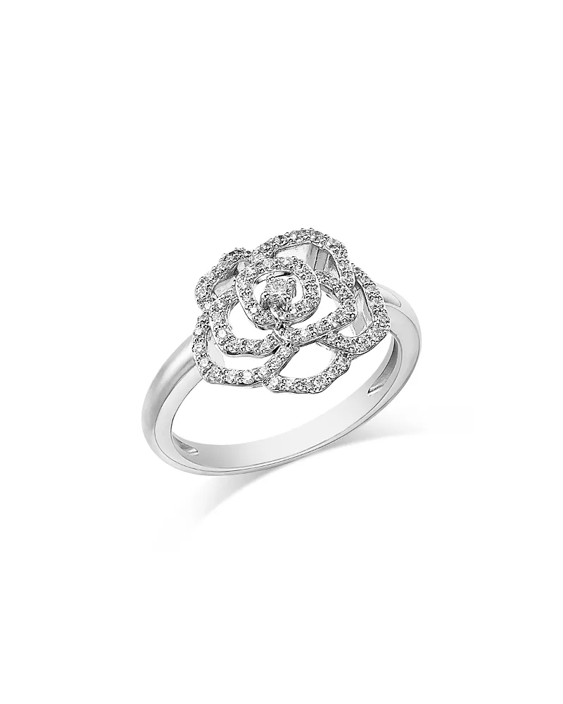 Bloomingdale's Fine Collection Diamond Flower Ring in 14K White Gold, 0.33 tcw