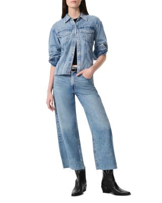 Featherweight Andi High Rise Wide Leg Ankle Jeans in Beacon