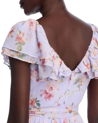 Floral Flutter Sleeve Maxi Dress - Exclusive