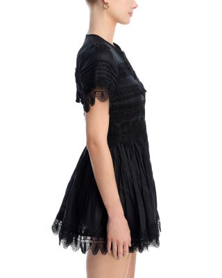 Violette Lace Trim Linen Dress