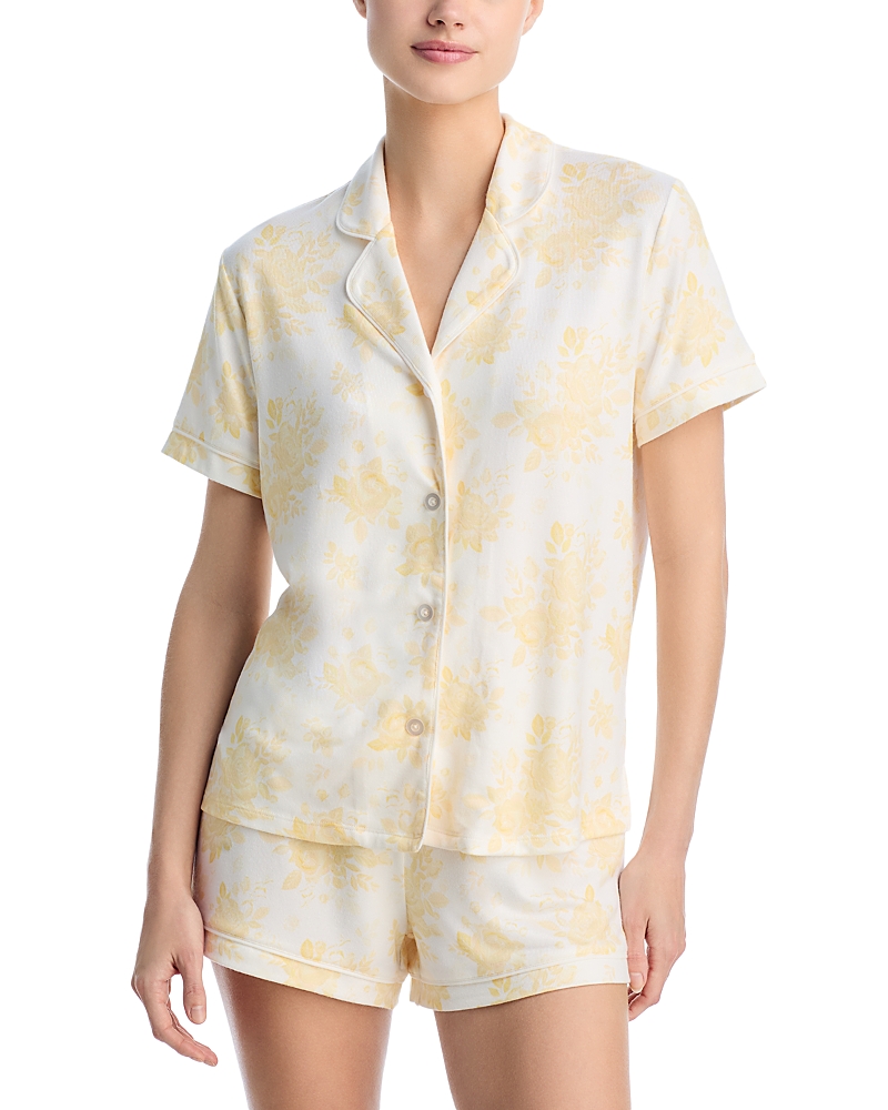 Aqua Sleep Notch Collar Pajama Set - Exclusive In Lemon