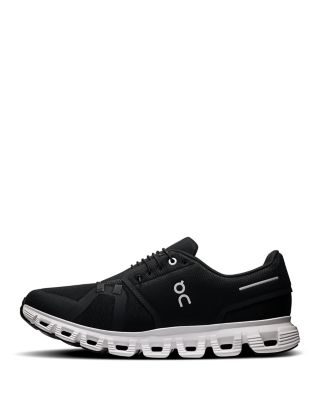 Men's Cloud 6 Lace Up Sneakers in Black/White