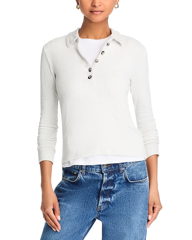 PERFECTWHITETEE PERFECTWHITETEE MEGAN POLO BUTTON TEE