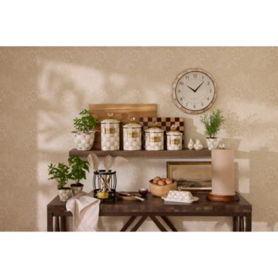 Mocha Check Small Canister