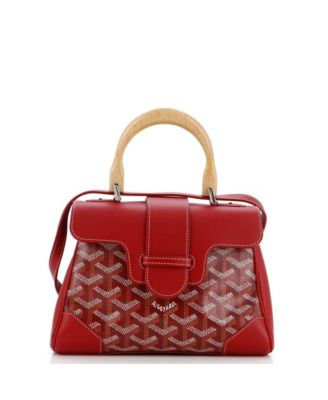 Pre-Owned Goyard - Mini Saigon Top Handle Bag Coated Canvas with Leather