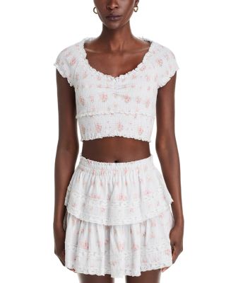 Cambron Cropped Top & Tiered Mini Skirt