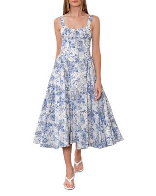 Moon River - Floral Print Midi Dress