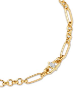 14K Yellow Gold Marquis Diamonds Diamond Solitaire Link Bracelet