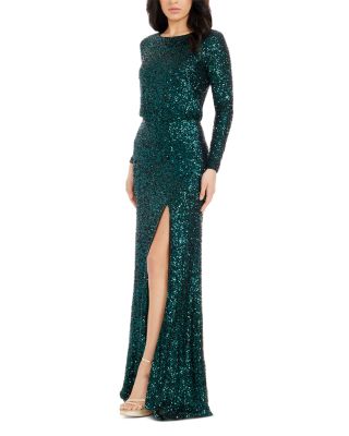Mischa Sequin Long Sleeve Mermaid Gown