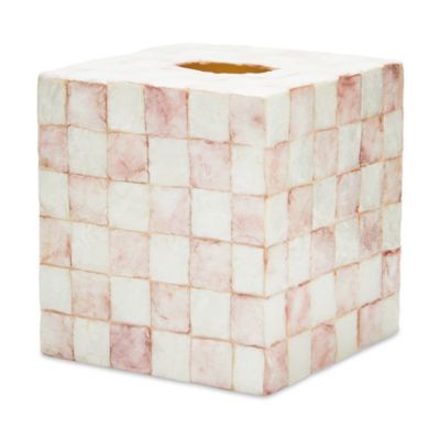 MacKenzie-Childs - Rosy Checks Capiz Tissue Cover