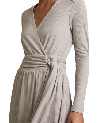 Wrap Tie Jersey Midi Dress