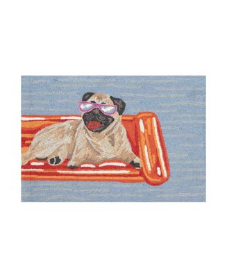 Lush Decor Frontporch Pool Party Pug Area Rug Collection | Bloomingdale ...
