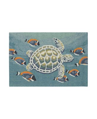 Liora Manne Frontporch Turtle And Fish Area Rug, 1'8" x 2'6"