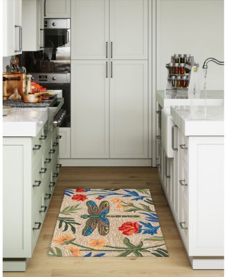 Liora Manne Frontporch Floral Dragonfly Area Rug, 2'6" x 4'